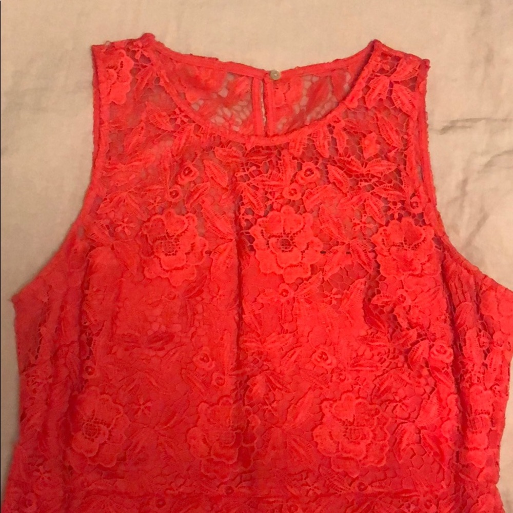 J. Crew Lace Sheath Dress, Poppy, Size 12. View 2